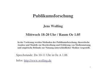 Publikumsforschung 09 Mood und Parasozial - Prof. Dr. Jens Wolling