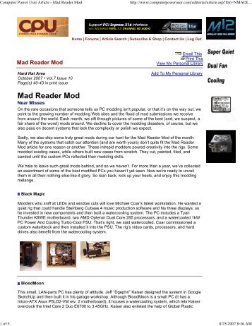 Computer Power User Article - Mad Reader Mod - Big Al's Computers