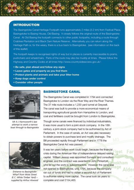 Canal Heritage Footpath - Basingstoke and Deane Borough Council