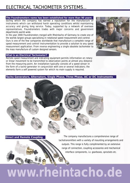 Electrical Tachometers - RHEINTACHO Messtechnik GmbH