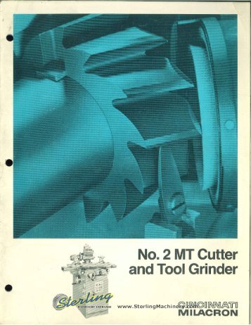Cincinnati no2 MT Cutter and Tool Grinder Brochure - Sterling ...