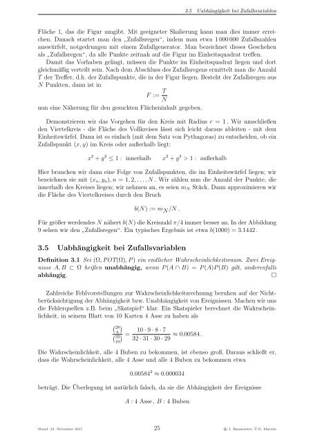 Von den Zufallszahlen und ihrem Gebrauch - Institut für Mathematik ...