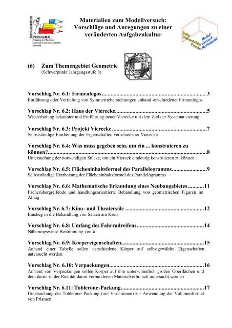 Vorschlage Und Anregungen Zu Einer Veranderten Aufgabenkultur