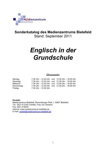 Englisch in der Grundschule - Medienzentrum Bielefeld
