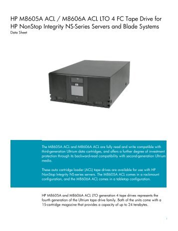 M8605A ACL / M8606A ACL Data Sheet - HP Integrity NonStop ...