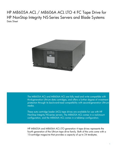 M8605A ACL / M8606A ACL Data Sheet - HP Integrity NonStop ...