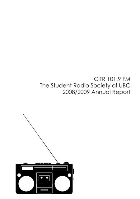 Annual Report 2008-09 - CiTR 101.9 FM