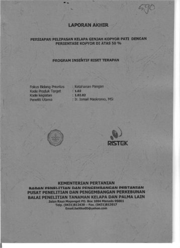 LAPORAN AKHIR - KM Ristek - Kementerian Riset dan Teknologi