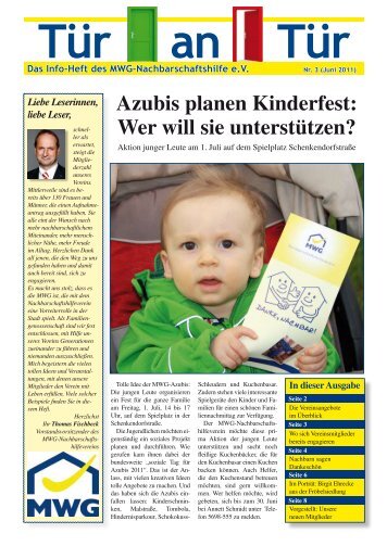 Azubis planen Kinderfest: Wer will sie unterstützen? - MWG