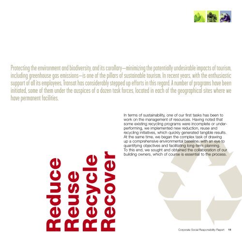 Transat Corporate Responsibility Report, 2008 - For Sustainable ...