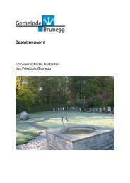 FotoÃ¼bersicht Grabarten Friedhof - Gemeinde Brunegg