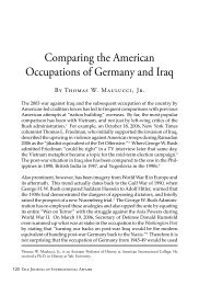 Comparing the American Occupations of Germany and Iraq