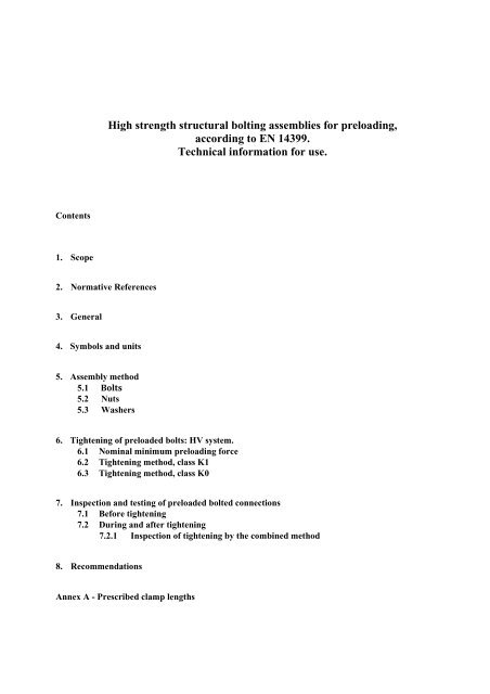 Structural Bolting Handbook.pdf High strength structural bolting assemblies for preloading, according ...
