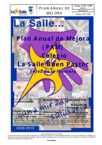 Plan Anual de Mejora - La Salle Distrito ARLEP