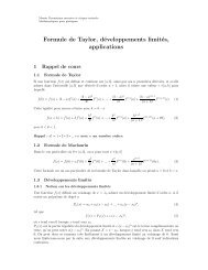 Formule de Taylor, dÃ©veloppements limitÃ©s, applications