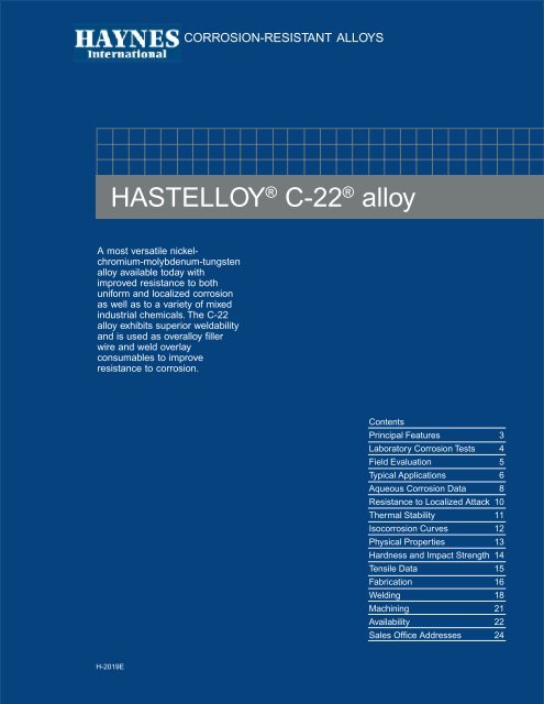 HASTELLOY® C-22® alloy - Haynes International, Inc.