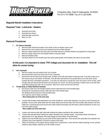 Magnetti Marelli Throttle Bodies Instructions - Horsepower Inc.