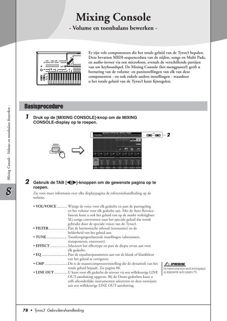 Nederlandstalige Handleiding Tyros 3 - Clavis Piano's