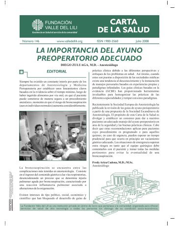 la importancia del ayuno preoperatorio adecuado - Fundacion Valle ...