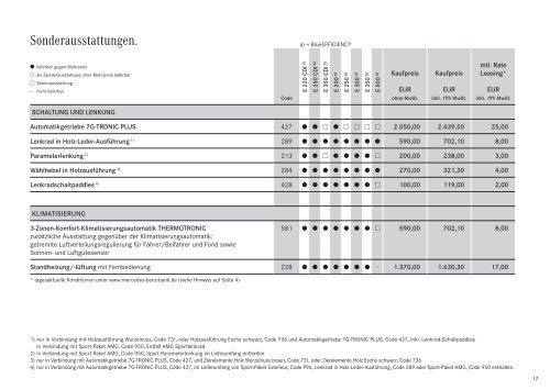 Download Preisliste E-Klasse Coupé - Mercedes-Benz Deutschland