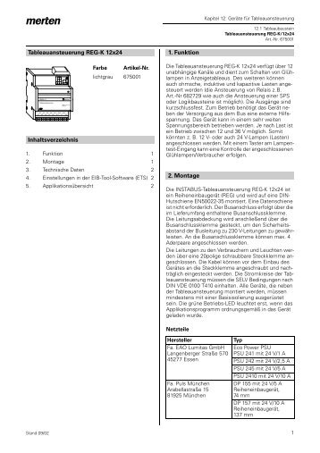 675001 Tableauansteuerung REG-K/12x24 - Merten