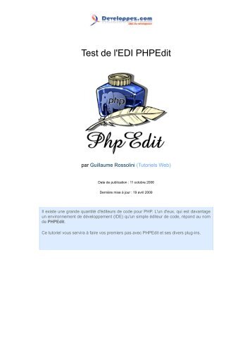 Test de l'EDI PHPEdit