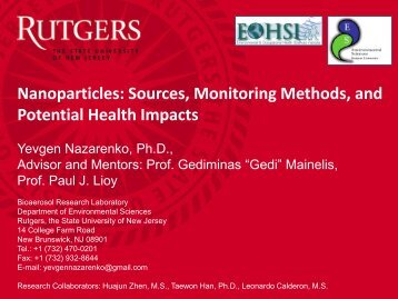 Nanoparticles, Sources, Monitoring Methods, and ... - MARAMA