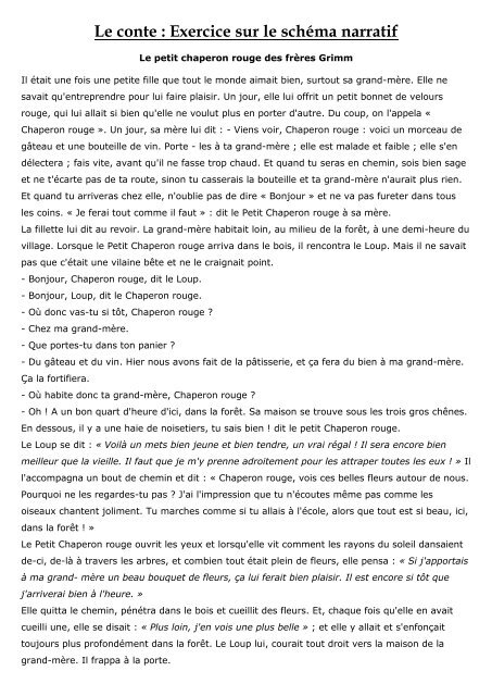 Le Conte Exercice Sur Le Scha C Ma Narratif Pass Education