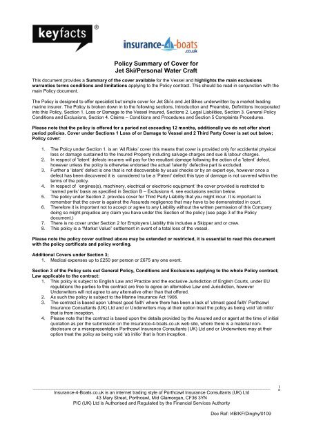 Insurance-4-Boats Jet Ski-Key Facts-Allianz-2009