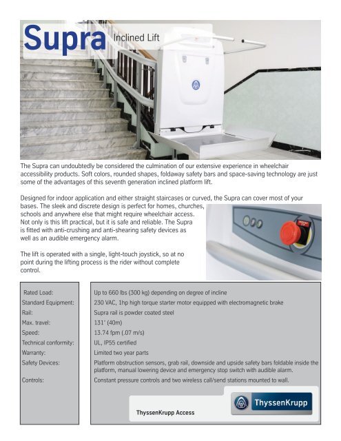 Comfort Stair Lift Thyssenkrupp Access