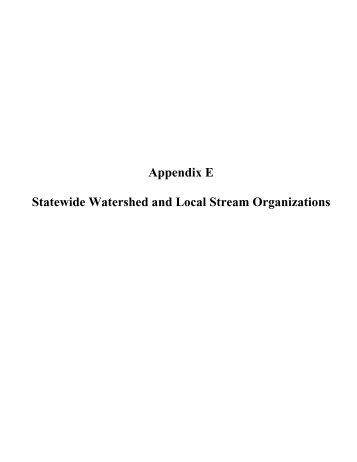 Appendix E Statewide Watershed and Local ... - State of Michigan