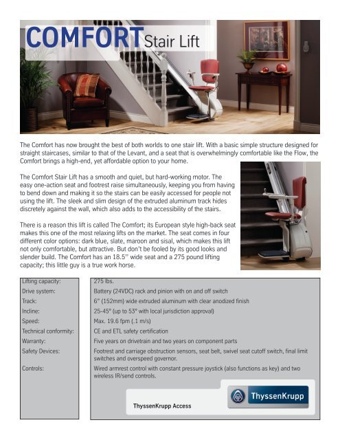 COMFORT Stair Lift - ThyssenKrupp Access