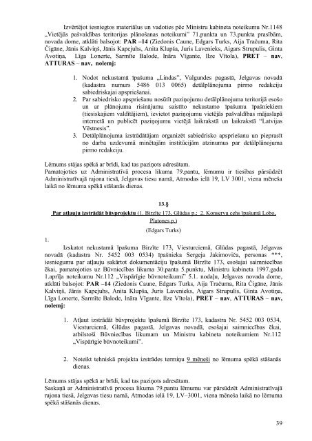 Domes sÄdes Nr.10. protokols - Jelgavas rajona padome