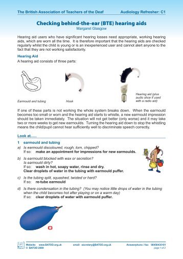 Checking behind-the-ear (BTE) hearing aids - batod