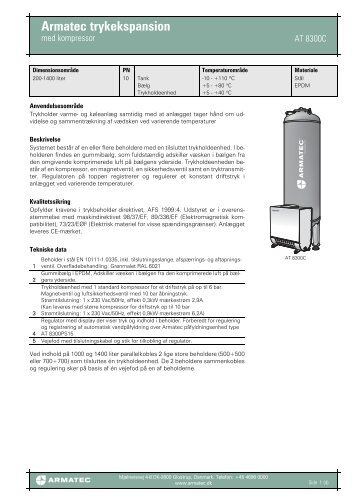 ProduktbladProduktfil Armatec trykekspansion - med kompressor