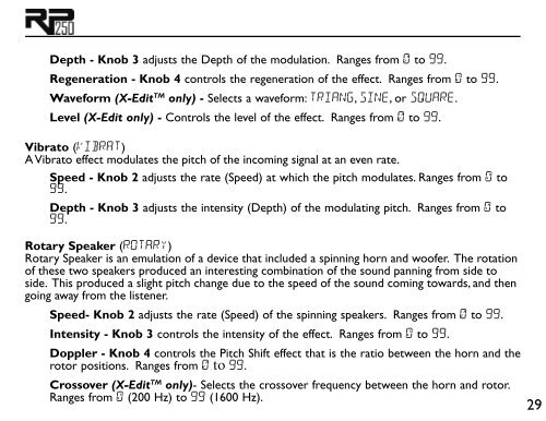 Models and Parameters - Digitech