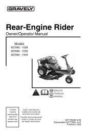 Gravely Rear Engine Rider Owner's Manual - Ariens