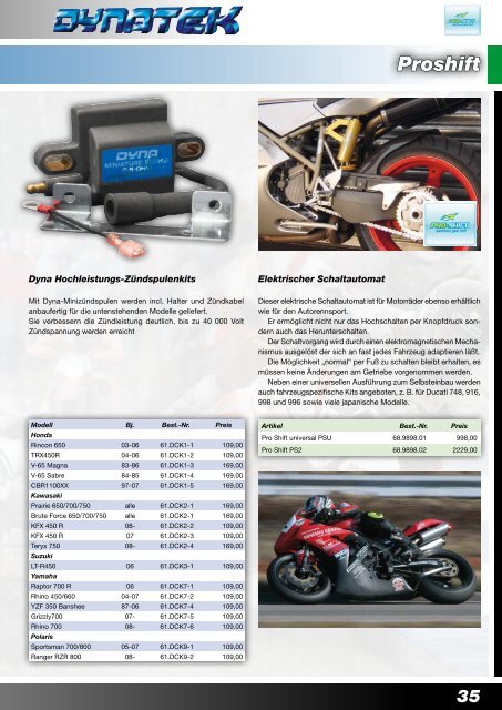 NISSIN K&N-Filter Quickshifter Airboxumbauten Powercommander ...