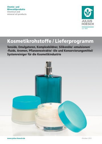 Kosmetikrohstoffe / Lieferprogramm - Julius Hoesch DÃ¼ren