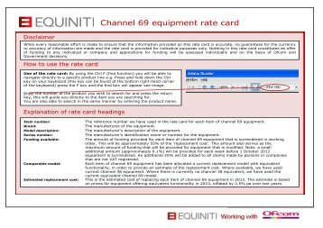 Channel 69 equipment rate card - Audio-Technica