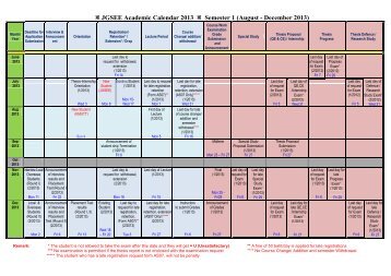 Academic calendar for current students (1/2013) - The Joint ...