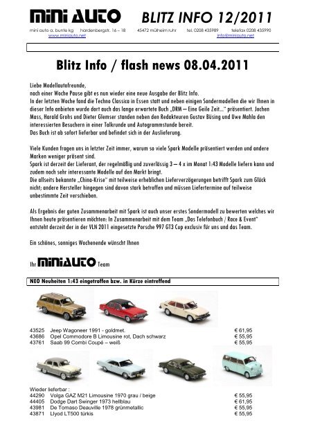 Blitz Info 12 2011 - miniauto Andreas Bunte KG