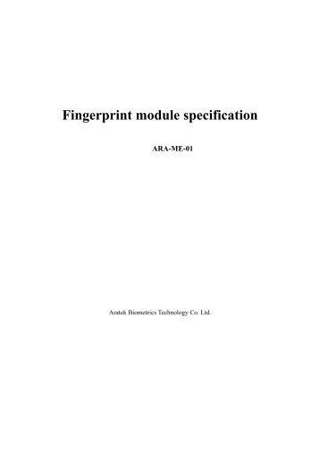 Fingerprint module specification - SparkFun Electronics