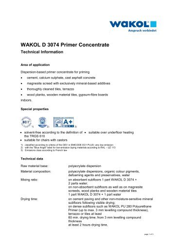 WAKOL D 3074 Primer Concentrate