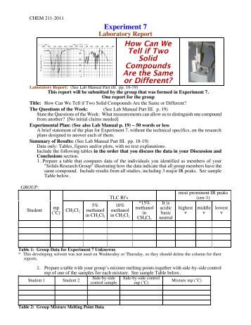 Lab report sheet