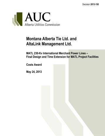 2013-195 - Alberta Utilities Commission