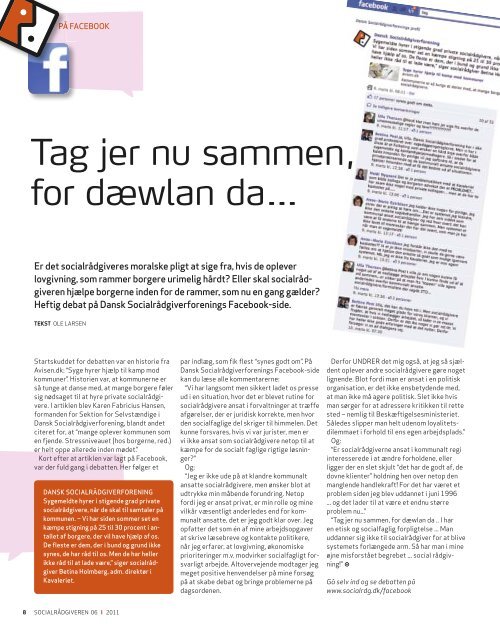 SocialrÃ¥dgiveren nr. 6-2011 - Dansk SocialrÃ¥dgiverforening