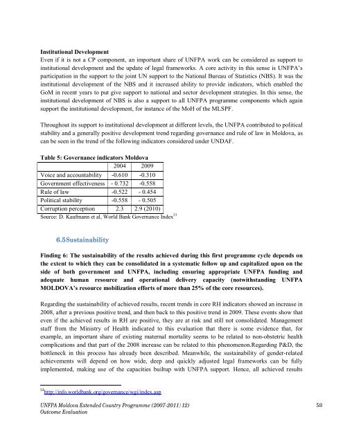 Country Programme (2007-2011/2012) evaluation - UNFPA Moldova