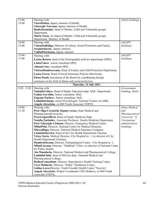 Country Programme (2007-2011/2012) evaluation - UNFPA Moldova