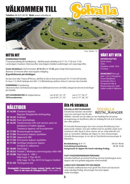 ONSDAG 9 MAJ - Solvalla